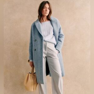 Sezane Jim Wool Coat Size 34 / 2 Vintage Blue AS IS PLEASE READ
